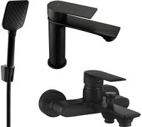 Royo R62 Mélangeur lavabo et baignoire avec accessoires, noir (72203R62-70)