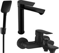 Royo R62 Mélangeur lavabo et baignoire avec accessoires, noir (72213R62-70)