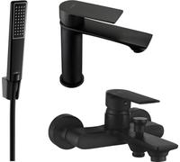 Royo R72 Mélangeur lavabo et baignoire avec accessoires, noir (72203R72-70)