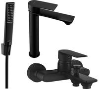 Royo R72 Mélangeur lavabo et baignoire avec accessoires, noir (72213R72-70)