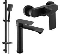Royo SET mitigeur lavabo + douche avec accessoires DQ62, noir (72214DQ62-70)