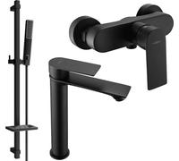 Royo SET mitigeur lavabo + douche avec accessoires DQ72, noir (72214DQ72-70)