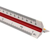 Roysmart Règle en plastique graduée triangulaire, règle d'échelle de 30 cm, échelle triangulaire, échelles métriques 1:20 1:25 1:50 1:75 1:100 1:125