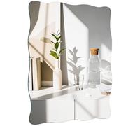 ROYUEXT Miroir ondulé Auto-adhésif pour Salle de Bain, Miroir Mural sans Cadre 50 × 40 cm, Images HD, Miroir Mural décoratif pour Salon, Toilettes d'invités, Chambre à Coucher