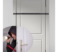 ROZEKEAN Barricade de porte, loquet de verrouillage de porte noir, réglable de 76,2 à 101,6 cm, barre de sécurité pour porte d'entrée, pêne dormant