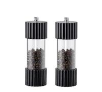 Rozhuhro Ensemble de moulins à sel et à poivre en acrylique, lot de 2 moulins manuels, rechargeables en bois de chêne avec mécanisme de broyage en céramique réglable, pour la cuisine,6 inches