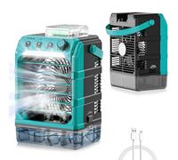 Rozlchar Ventilateur de refroidissement portable compatible avec batterie Makita 18 V (sans batterie) avec entrée USB, ventilateur de camping extérieur avec brume, fonction de synchronisation