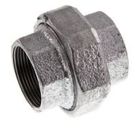Rp 1 1/2'' Fonte zinguée Mamelon double 3 pièces avec joint conique 25 Bar