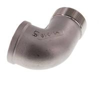 Rp 1 1/2'' x R 1 1/2'' F/M Raccord coudé 90 deg en acier inoxydable 16 Bar