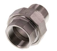 Rp 1 1/4'' x R 1 1/4'' F/M Acier inoxydable Mamelon double 3 pièces à étanchéité conique 16 Bar