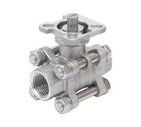 Rp 1/4'' Vanne à bille 2 voies 3 pièces en acier inoxydable 69 bar RTFE ISO-Top F03/F04 - TamesonPRO 1121-014
