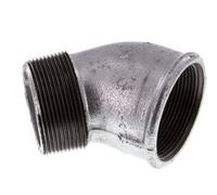 Rp 2'' x R 2'' F/M Fonte zinguée Raccord coudé à 45 degrés 25 Bar