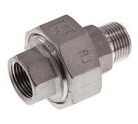 Rp 3'' x R 3'' F/M Mamelon double en acier inoxydable 3-pièces avec joint plat 16 Bar