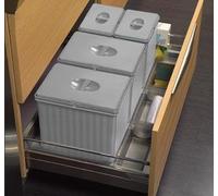 RP Italia - Bacs pour poubelles 90 cm - meuble cuisine sous évier - 4 compartiments de hauteur 25 cm pour tri sélectif - 906