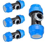 RP Riegopro Lot de 4 filetages femelles en PE avec sortie renforcée pour tuyaux d'eau et d'irrigation Haute pression Raccord sûr pour jardin, potager et agriculture (4 unités, 50 mm - 1 1/2")