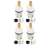 RP25513 Lot de 4 kits d'assemblage de tige de robinet - Compatible avec les robinets à deux poignées, réparation de noyau de valve avec arrêts tournants, sièges en caoutchouc et ressorts pour évier de