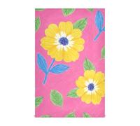 RPLIFE Torchons de séchage pour vaisselle, 71 x 45,7 cm, jolis torchons de cuisine décoratifs à motif de fleurs jaunes et roses, 71,1 x 45,7 x 1 cm