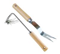 RQcMid Lot de 2 désherbeurs de pissenlit, kit de jardin pour l'élimination des mauvaises herbes et le traitement du sol, outil de désherbeur et désherbeur avec manche en acier inoxydable