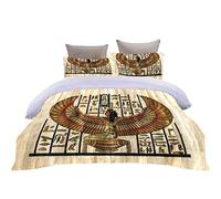 RQXRTR Housse De Couette 220X240cm Reine De L'Égypte Ancienne - Parure De Lit Adulte en Microfibre, Housse De Couette 2 Personnes avec Fermeture Éclair, Parure Housse avec 2 Taie d'oreiller 65X65 cm