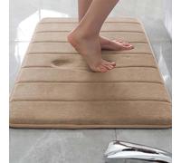 Rr tianshi Tapis de bain antidérapant doux pour salle de bain - Extra doux - Absorbant - Séchage rapide - En mousse à mémoire de forme - 40 x 120 cm - Beige