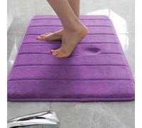 Rr tianshi Tapis de bain antidérapant pour salle de bain, extra doux, absorbant et à séchage rapide, en mousse à mémoire de forme (40 x 60 cm, violet)