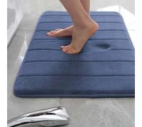 Rr tianshi Tapis de bain antidérapant pour salle de bain, extra doux, absorbant et à séchage rapide, en mousse à mémoire de forme (120 x 160 cm, bleu marine)