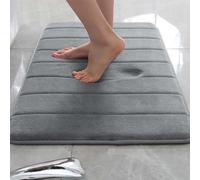 Rr tianshi Tapis de bain antidérapant pour salle de bain, extra doux, absorbant et à séchage rapide, en mousse à mémoire de forme (120 x 160 cm, gris)