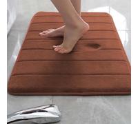 Rr tianshi Tapis de bain antidérapant pour salle de bain, extra doux, absorbant et à séchage rapide, en mousse à mémoire de forme (60 x 90 cm, marron)