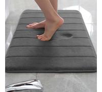 Rr tianshi Tapis de bain antidérapant pour salle de bain, extra doux, absorbant et à séchage rapide, en mousse à mémoire de forme (40 x 160 cm, gris foncé)