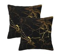 RRhgipp Housses de coussin décoratives avec fond noir et doré pour canapé, lit, canapé, cadeau de Noël, lit