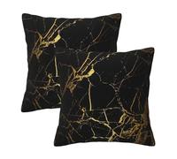 RRhgipp Housses de coussin décoratives en marbre noir et doré pour canapé, lit, cadeau de Noël
