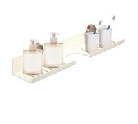 Rrlihjgu Étagère murale pour lavabo de salle de bain - Organiseur compact amovible avec ventouses en acier au carbone pour parfums, toilettes, buanderie au-dessus du robinet