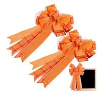 Rrlihjgu Nœuds d'automne pour couronnes pour arbre d'Halloween - Lot de 2 décorations artisanales pour maison, cuisine, automne, style rustique, mur intérieur et