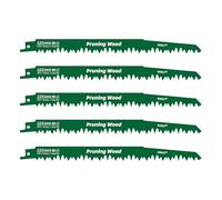 RRRST Lot de 5 lames de scie sabre pour bois, 225 mm, 5TPI, pour couper le bois de chauffage, le bois humide, le bois brut, le bois tendre, le bois vert, pour couper les racines, simple et durable.