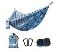 RRYPBOVG Hamac D'extérieur 1 pièces extérieur Super léger Camping hamac Voyage Loisirs Portable hamac 260x140 cm Parachute Tissu Anti-Renversement hamacs balançoire(Blue)