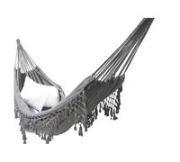 RRYPBOVG Hamac D'extérieur Double hamac tissé à Franges, en Toile, Grande balançoire Suspendue, Chaise de lit, for Plage, Cour, Chambre à Coucher, Patio, Porche(Gray)
