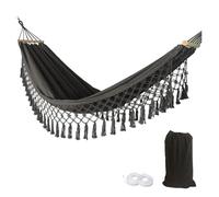 RRYPBOVG Hamac D'extérieur Hamac de Camping en Plein air, Toile de Loisirs épaisse, balançoire Anti-Renversement, Parfait for Jardin, Patio, arrière-Cour(Grey)