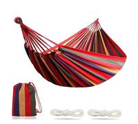 RRYPBOVG Hamac D'extérieur Hamac en Toile épaisse Simple et Large, for Camping en Plein air, Sac à Dos, balançoire de Loisirs, lit Suspendu Portable, balançoire de Couchage(Red)