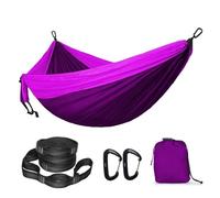 RRYPBOVG Hamac D'extérieur Hamac Parachute en Nylon de Couleur Unie, mobilier d'extérieur Portable for Camping Survie Jardin balançoire Loisirs Voyage(Purple 2)