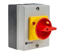 RS PRO Interrupteur 4P 25A Rail DIN Rouge IP 65 11 kW 690 V AC 3 phases