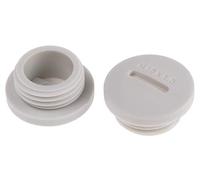 RS PRO Lot de 100 vis obstruées M16 x 1,5 trous, Ø 15,7 mm, avec filetage, nylon 66, diamètre de 20 mm, gris