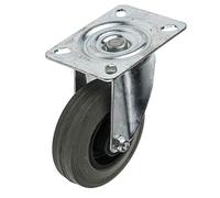 RS PRO, Roulement pivotant, roue Ø 100 mm, 70 kg, Ges H. 128 mm, roue 24 mm, 102 x 84 mm, plateau, matériau en caoutchouc