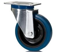 RS PRO, Roulement pivotant, roue Ø 125 mm, 230 kg, Ges H. 155 mm, roue B. 36 mm, 105 x 85 mm, plateau, matériau élastique