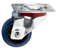 RS PRO, Roulement pivotant, roue Ø 80 mm, 150 kg, Ges H. 108 mm, roue B. 35 mm, 105 x 85 mm, plateau, matériau élastique