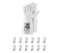 RS Tigon GOAT Gants de soudeur Gants de montage en cuir de vachette/Taille 09/12 paires/Blanc/Gants de travail en cuir/Gants de protection/Pour soudage TIG