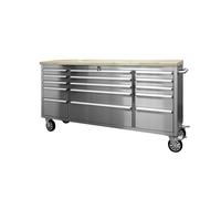 RS1 Chariot à outils en acier inoxydable Workstation avec 15 tiroirs