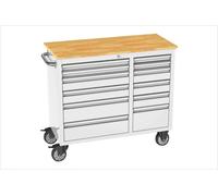 RS4 Workstation Armoire à outils en acier inoxydable 42 avec établi en bois massif