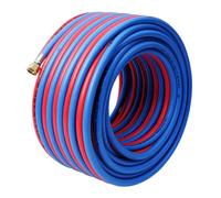 RSBFER Ensemble de tuyaux Doubles oxygène-acétylène 8 mm, Tuyau de soudage au gaz GPL Haute Pression avec connecteurs en Laiton M16 pour la découpe et Le soudage,10m