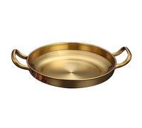 RSBFER Poêle à paellas espagnole, poêle à Frire antiadhésive en Acier Inoxydable avec poignées rivetées pour Restaurant de Cuisine à Domicile,d'or,30cm