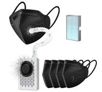 Rsenr Masques de purificateur d'air électrique multifonctionnels, réutilisables, 3 vitesses, purificateur d'air avec filtre HEPA pour voyage, cyclisme, course, escalade, sports de plein air